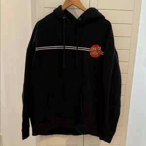 Santa Cruz Skateboards Black Hoodie with Red Logo